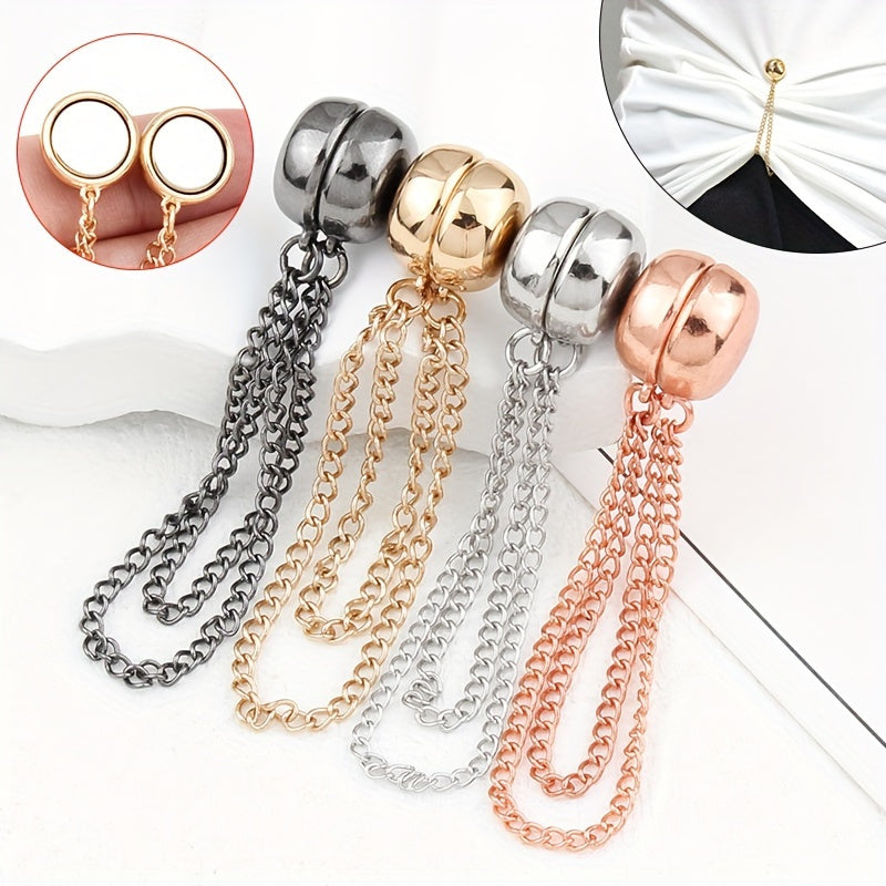 4pcs Magnetic Shawl Clips for Women  Versatile NoPin NeedleFree Design in Rose Golden White Golden Black  Ideal Gift for Holidays  Special Occasions