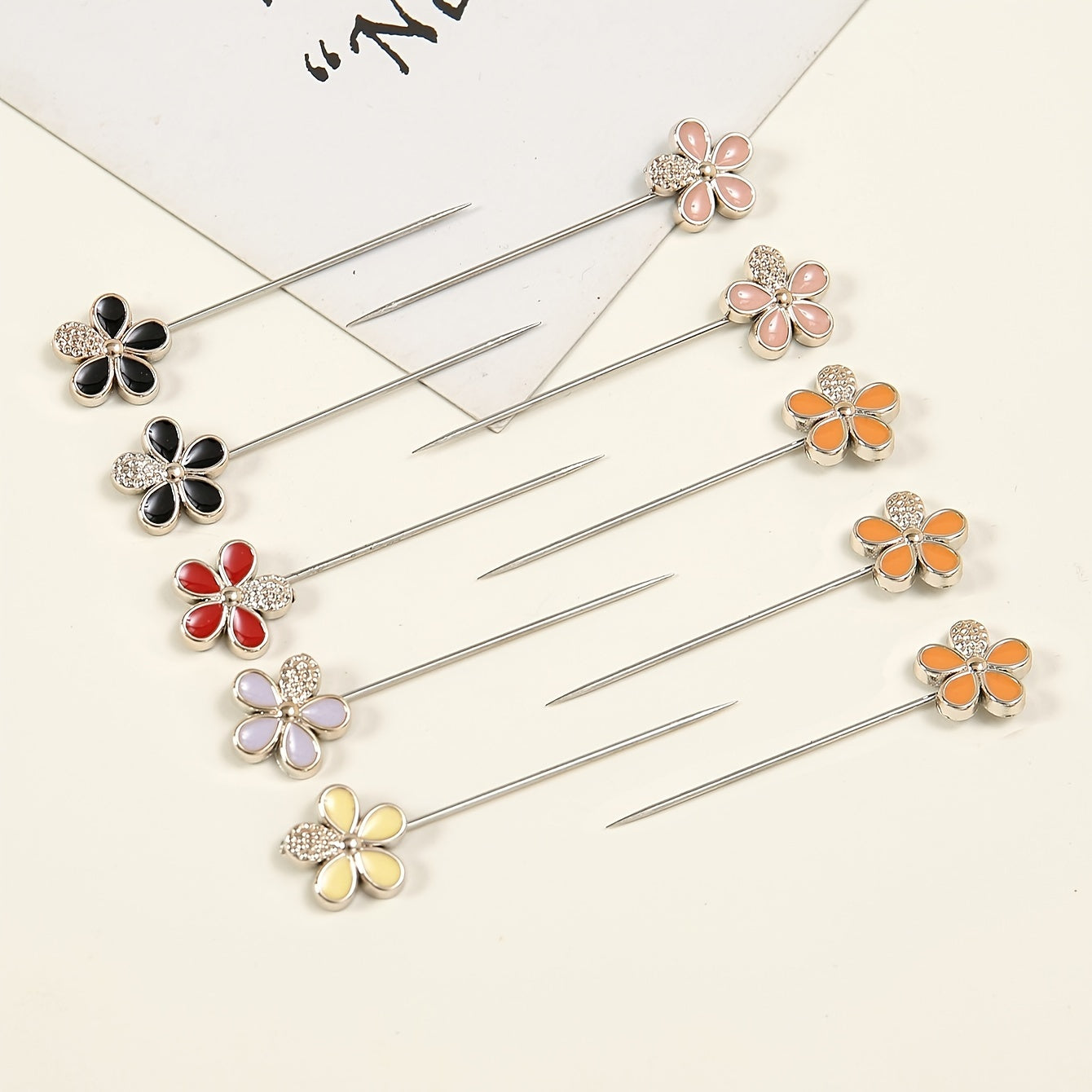 20pcs Colorful Flower Ornaments Fixing Pins Butterfly FivePetal Flower Fashionable OneWord Pin Scarf Fixing Buckle